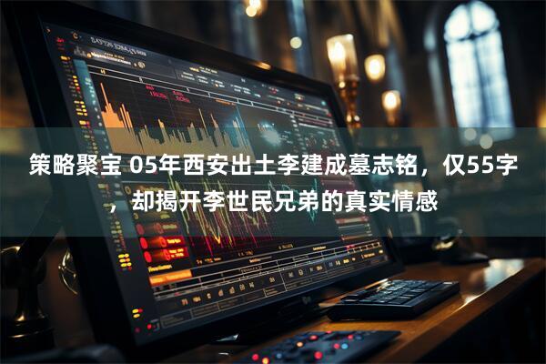 策略聚宝 05年西安出土李建成墓志铭，仅55字，却揭开李世民兄弟的真实情感