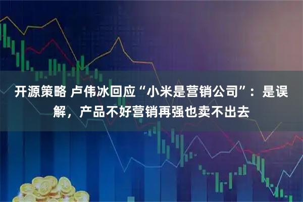 开源策略 卢伟冰回应“小米是营销公司”：是误解，产品不好营销再强也卖不出去