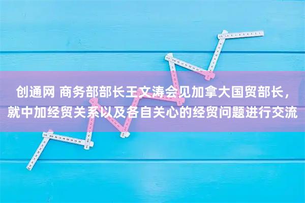 创通网 商务部部长王文涛会见加拿大国贸部长，就中加经贸关系以及各自关心的经贸问题进行交流