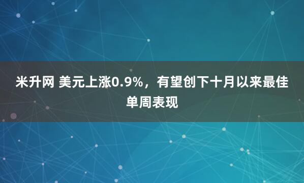 米升网 美元上涨0.9%，有望创下十月以来最佳单周表现